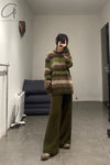 SWAYING/KNIT Mohair Gradient Straight Pants SW212XZ38 Green